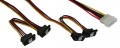 Kabel, Poweradapter, 1x 13,34cm (5,25") Buchse an 4x 15pin SATA St, gewinkelt, 40+55cm
