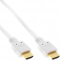 Kabel, HDMI-High Speed mit Ethernet,  7,5m, 4K2K, weiß/Gold, InLine®