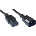 Kabel, Netzkabel, Kaltgeräteverlängerung, C13 auf C14, 1m, schwarz, InLine®