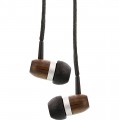 Headset, 3,5mm Klinke (1x), InLine® woodin-ear In-Ear Headset mit Kabelmikrofon und Funktionstaste, Walnuß