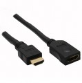 Kabel, HDMI-High Speed Verl?ngerung,  2m, HDMI-St>Bu, vergoldete Kontakte, schwarz, InLine?