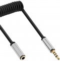 Kabel, Klinkenverlängerung 3,5mm Klinke St/Bu, 4Pol.,  1m, schwarz