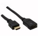 Kabel, HDMI-High Speed Verlängerung,  7,5m, HDMI St>Bu, vergoldete Kontakte, schwarz, InLine®