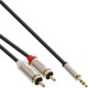 Kabel, Cinch/Klinke Kabel, 2x Cinch St an 3,5mm Klinke St,  0,5m, Slim, InLine®