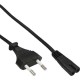 Kabel, Netzkabel, Netzstecker an Euro 8 Buchse, schwarz, 0,5m