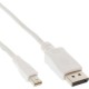 Kabel, DisplayPort Kabel, Mini DisplayPort Out zu Display Port In Kabel, 1m, weiß, InLine®,
